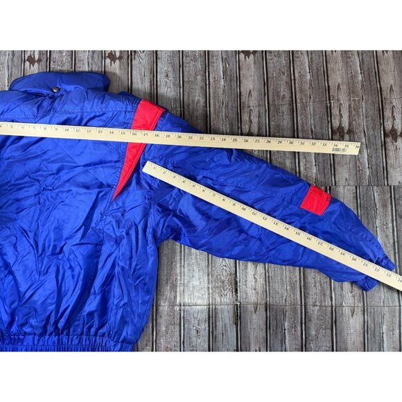 Descente Concealed Hoodie Ski Jacket sz M color Violet Blue / Hot Pink Vtg 90s - Picture 7 of 7